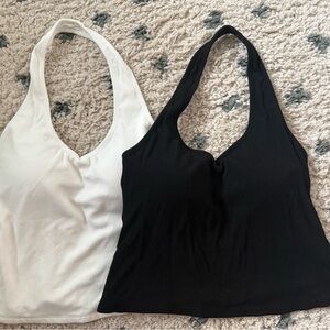 Klassy Network White and Black Halter Tops